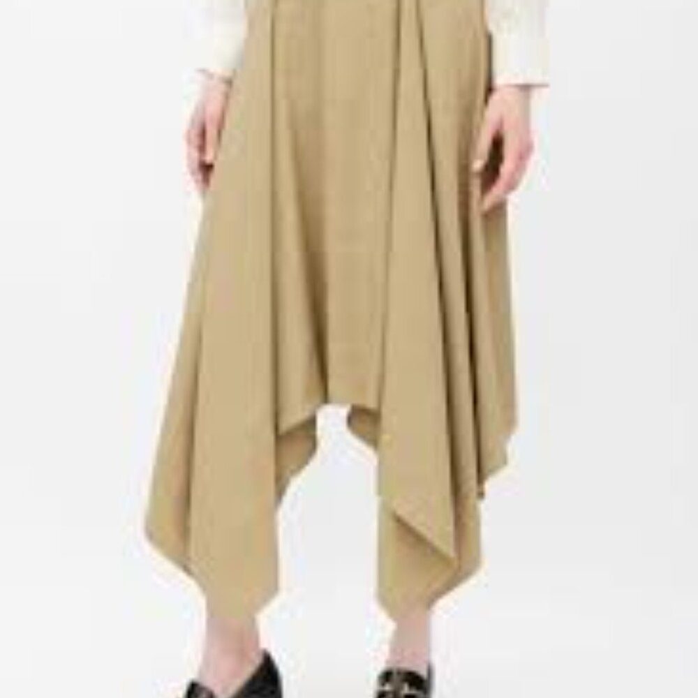 Salvatore Ferragamo Linen & Silk Asymmetric Hem Maxi Skirt - Picture 3 of 9